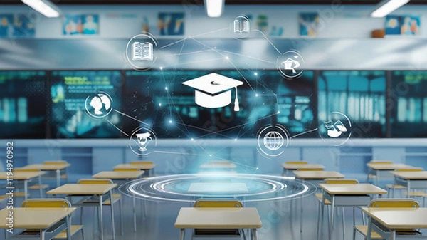 Fototapeta smart education concept emphasizing the role of technology in modern learning