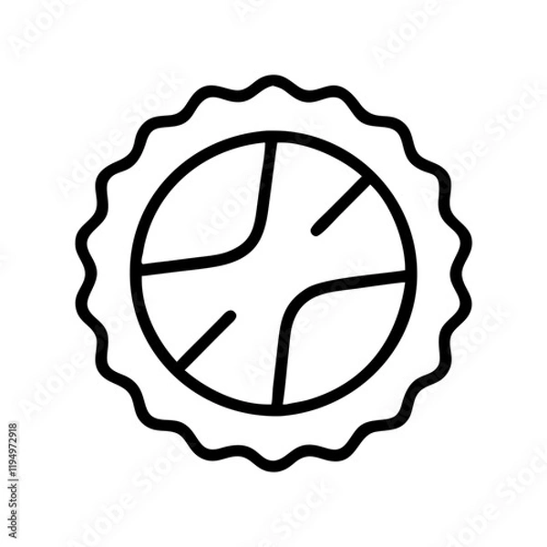 Fototapeta pie crust icon, pie crust line art - simple line art of pie crust, perfect for pie crust logos and icons and themed design 