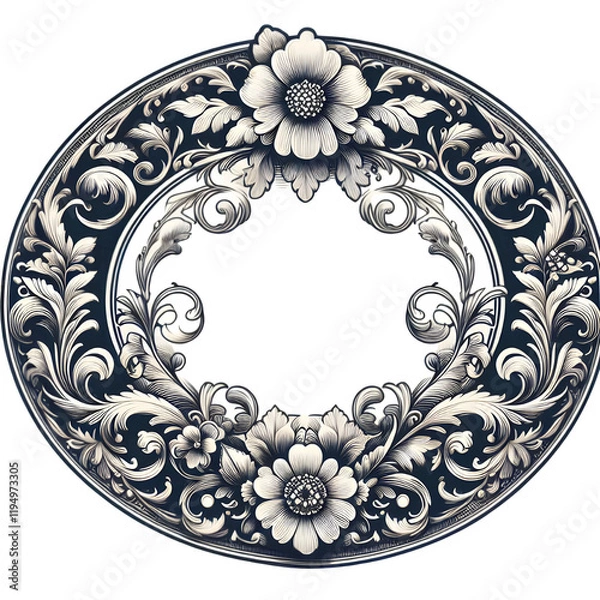 Obraz frame with floral ornament