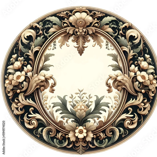 Obraz antique gold frame
