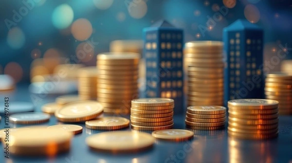 Obraz Financial Growth: A Fusion of Architecture and Wealth