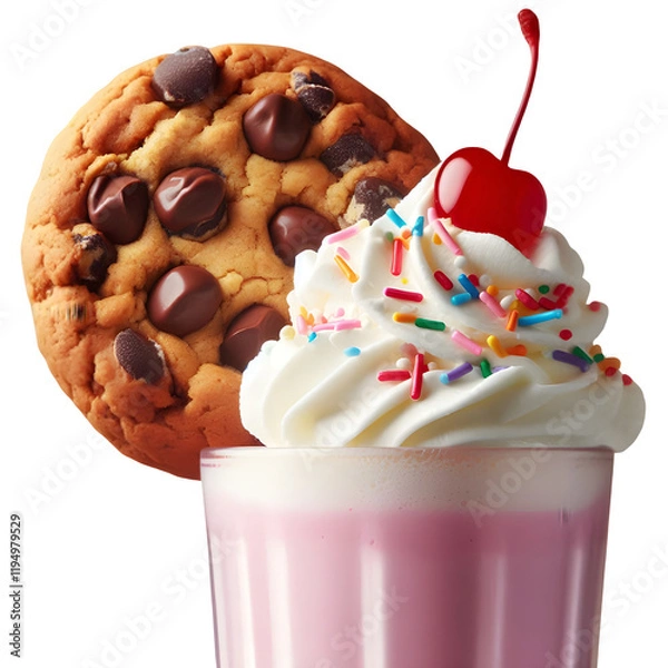 Obraz chocolate cupcake with whipped cream