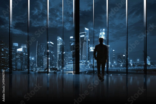 Obraz Businessman Cityscape Skyline