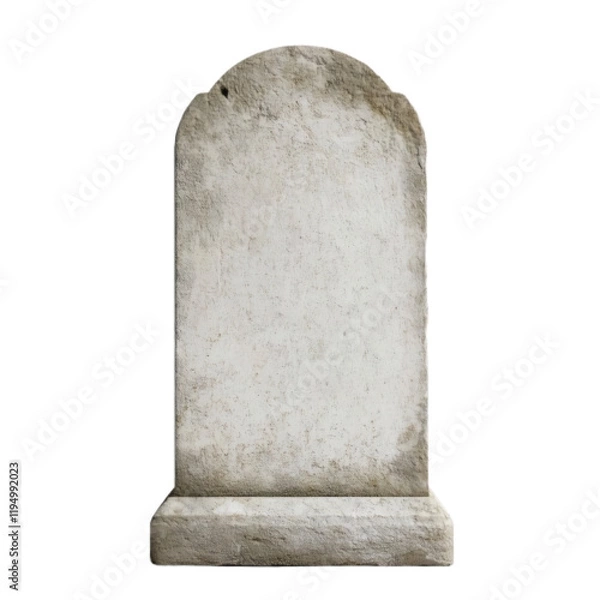 Obraz old grave tombstone on a white transparent background