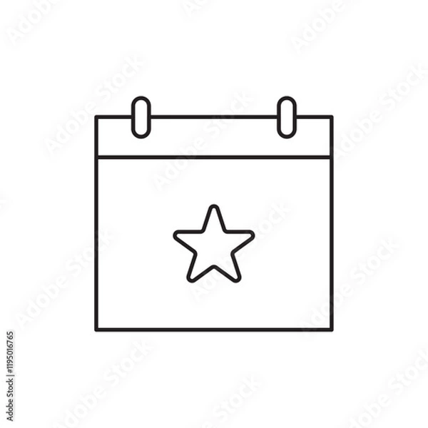 Obraz Calendar with event icon Thin line vector