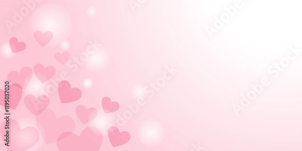 Fototapeta バレンタインに使えるキラキラ輝くピンクのハートのベクター背景画像