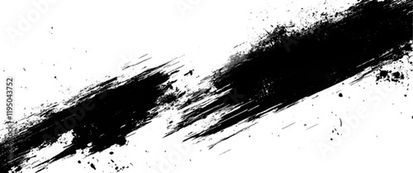 Fototapeta Vector abstract brushstroke black ink stroke texture.