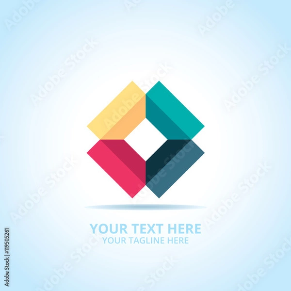 Fototapeta Abstract Creative Box logo, design concept, emblem, icon, flat logotype element for template.