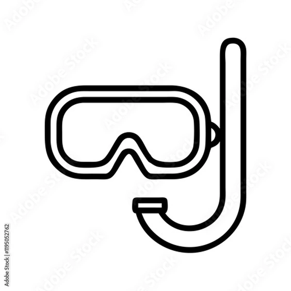 Obraz snorkel mask icon, snorkel mask line art - simple line art of snorkel mask, perfect for snorkel mask logos and icons and themed design 