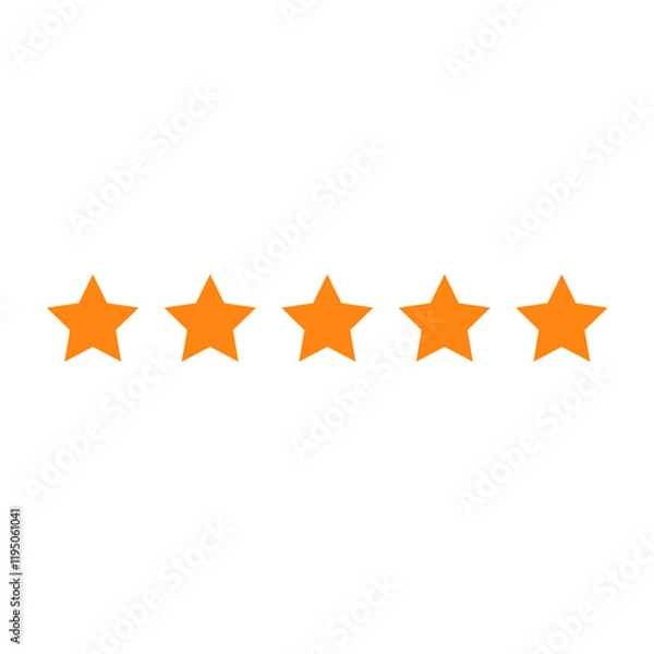 Fototapeta Five stars customer product rating review on transparent background