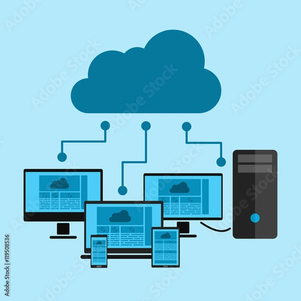 Fototapeta cloud computing on devices