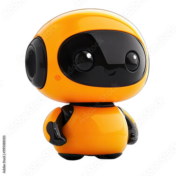 Obraz Cute Mini ai robot isolated on transparent background