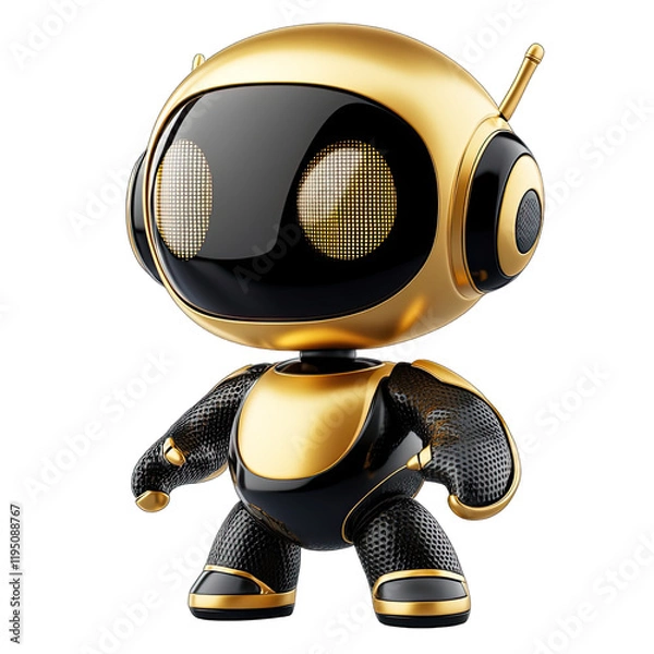 Obraz Cute Mini ai robot isolated on transparent background