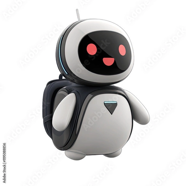 Obraz Cute Mini ai robot isolated on transparent background