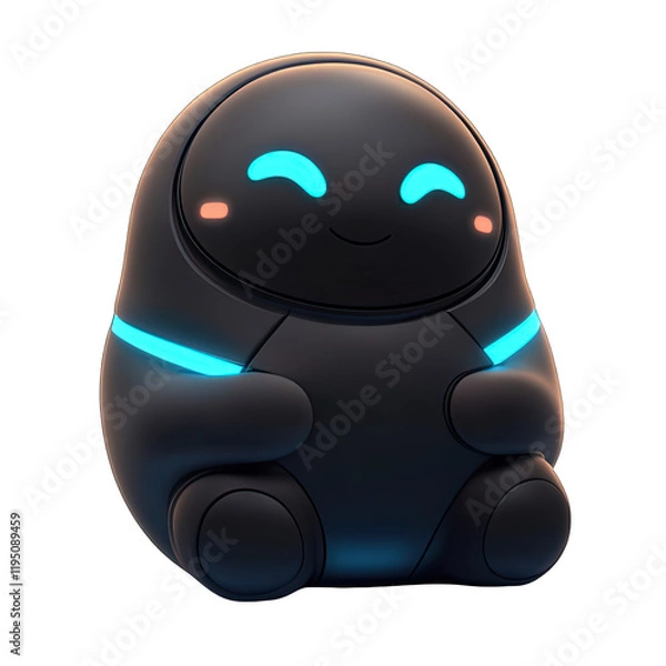 Obraz Cute Mini ai robot isolated on transparent background