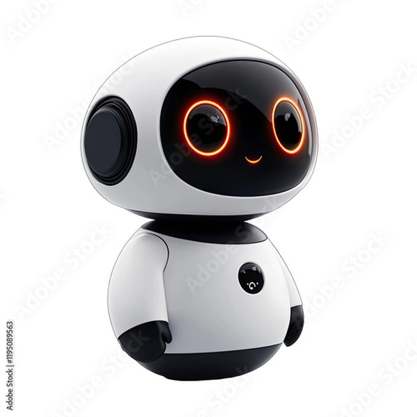 Obraz Cute Mini ai robot isolated on transparent background