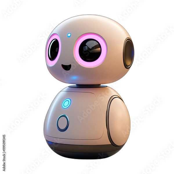 Obraz Cute Mini ai robot isolated on transparent background