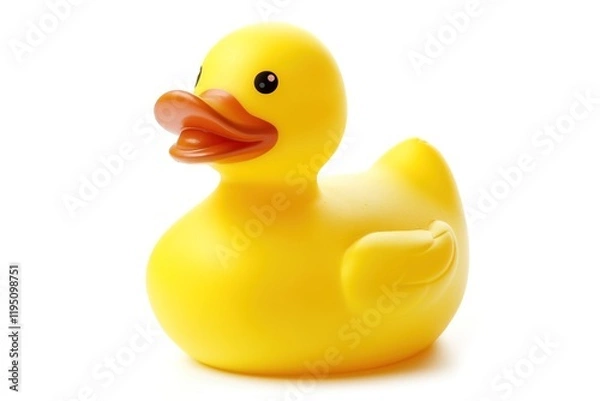 Fototapeta yellow rubber duck on white background