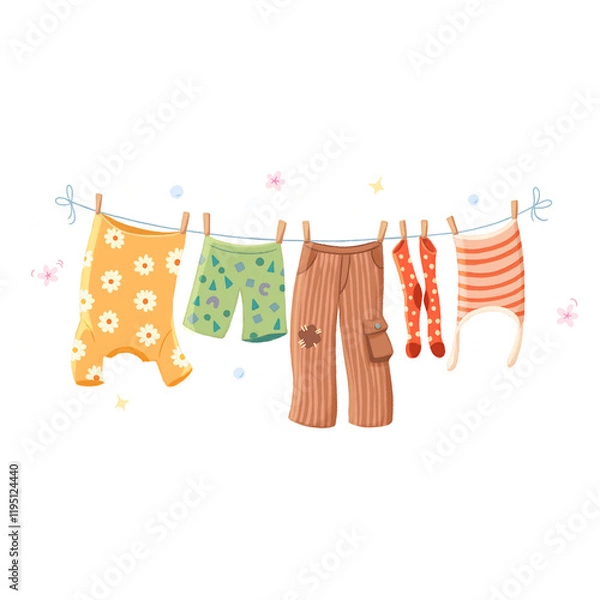 Obraz Clothesline spring cleaning