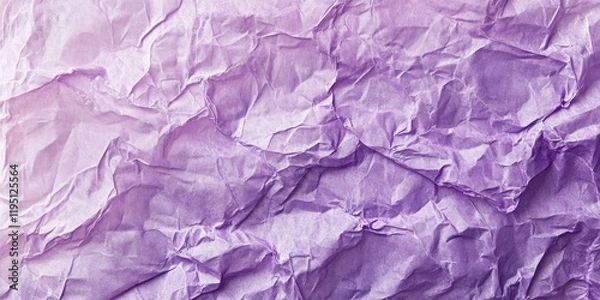 Fototapeta Crumpled creamy purple tissue paper with intricate texture and subtle highlights positioned centrally against a soft light background