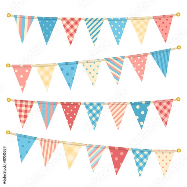Fototapeta Vector triangle bunting flags.
