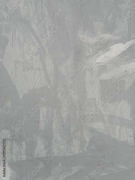 Fototapeta Abstract gray background with white brush strokes creating dynamic composition