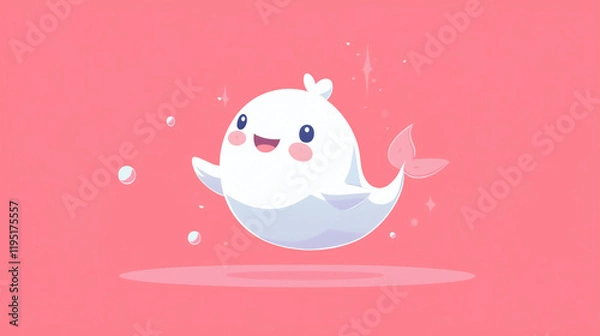 Fototapeta Cute Dolphin Clipart Background