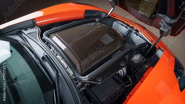 Obraz Engine cover on a car