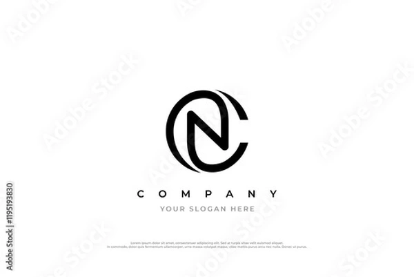 Obraz Letter NC or CN Monogram Logo Design