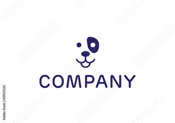 Fototapeta doggy face vector logo