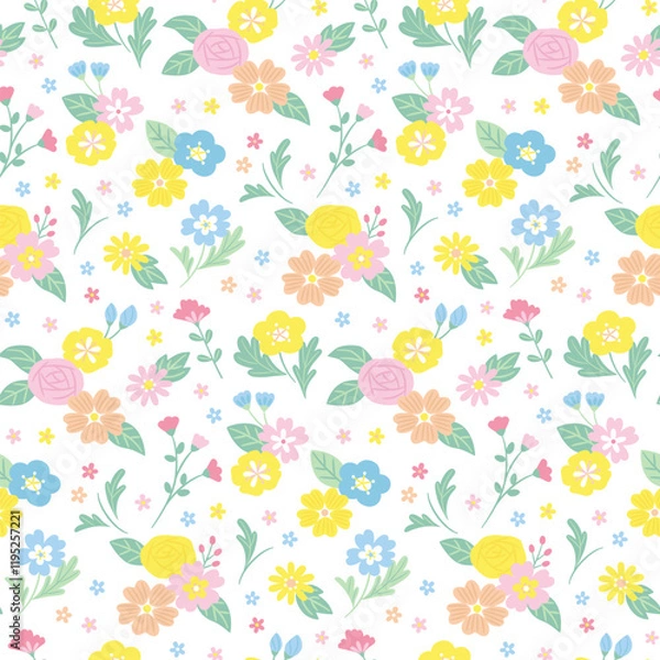 Obraz cute seamless pattern with flowers