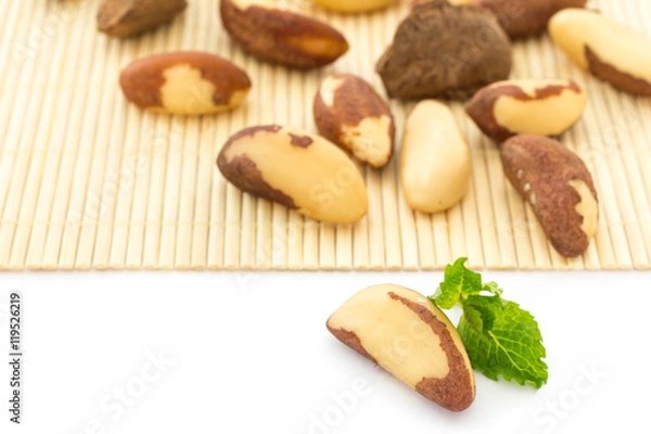 Fototapeta Brazil Nuts with selective focus