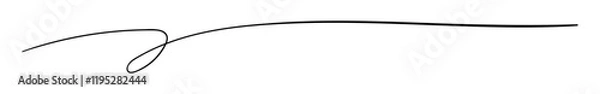 Fototapeta Hand drawn brush underline stroke. Vector doodle sketch ink line, scribble pencil border, divider