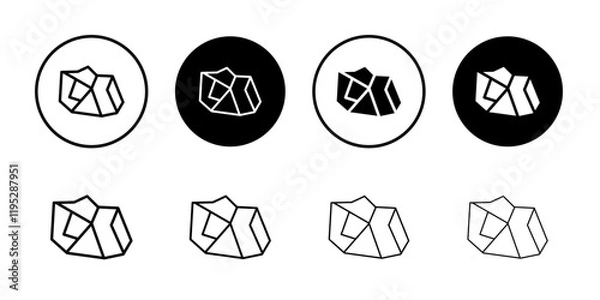 Fototapeta rock icon Simple outline illustration set