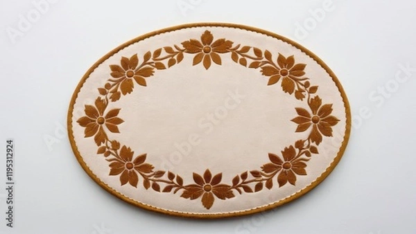 Fototapeta Elegant suede patch with intricate floral design for decoration.