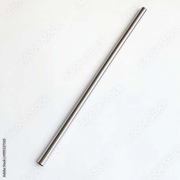 Obraz Single reusable stainless steel straw for eco-friendly drinking in everyday life