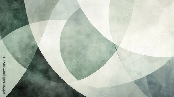 Fototapeta Intricate pale green geometric design blending soft curves and shapes in a harmonious arrangement