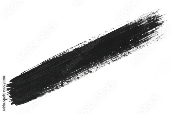 Fototapeta Abstract Black Ink Brush Stroke, Diagonal Texture for Design Elements