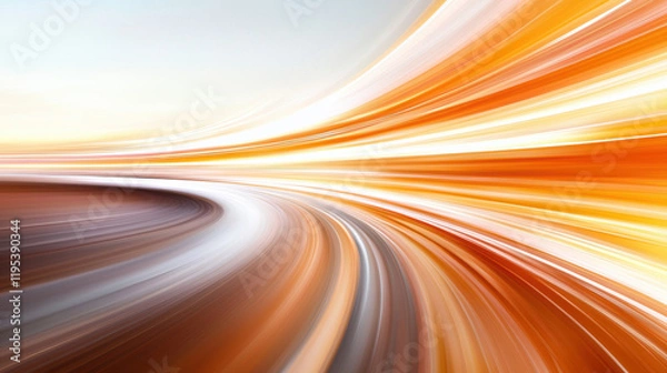 Obraz Vibrant abstract motion blur with warm orange and white tones, creating dynamic flow