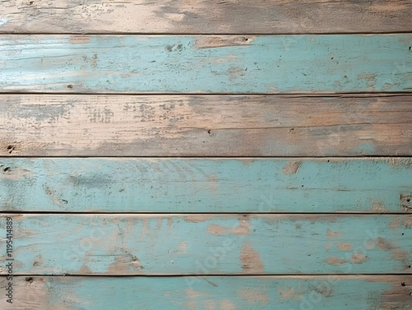 Obraz Rustic Teal Wooden Planks Background
