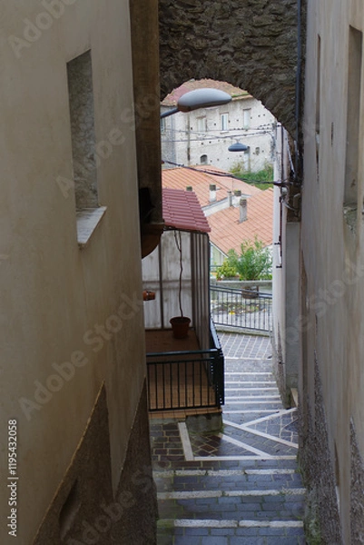 Fototapeta View of Carpinone, a small village in the province of Isernia, Molise