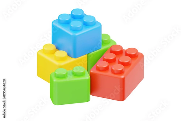 Obraz Colorful toy parts without background