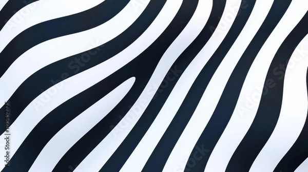 Fototapeta Stylish black and white zebra stripes create modern, dynamic pattern