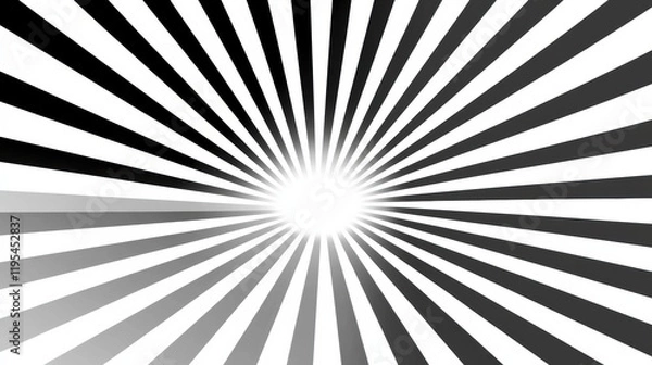 Obraz Black and white radial lines create dynamic optical illusion effect