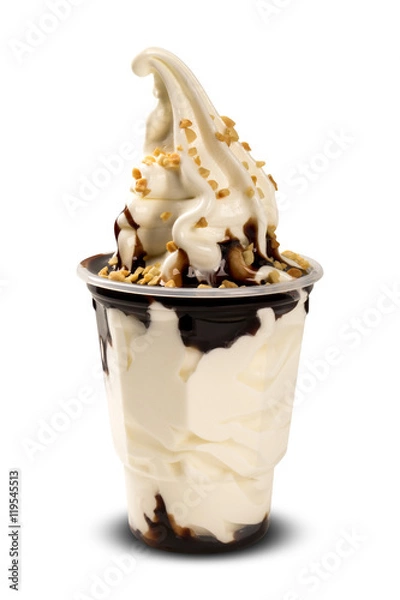 Fototapeta Sundae with Chocolate syrup