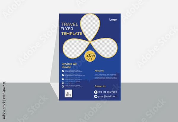 Obraz Creative Travel Flyer Template With Mockup