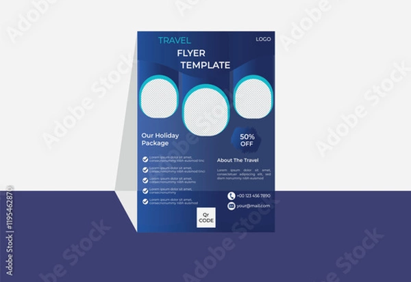 Obraz Creative Travel Flyer Template With Mockup