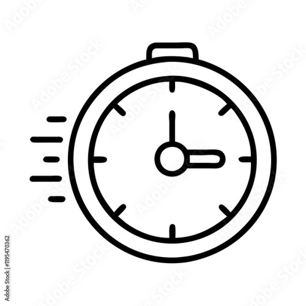 Fototapeta speedrun clock icon, speedrun clock line art - simple line art of speedrun clock, perfect for speedrun clock logos and icons and themed design 