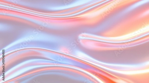 Fototapeta Dynamic waves of neon light create a mesmerizing abstract backdrop filled with vibrant colors and soft glows for a futuristic ambiance