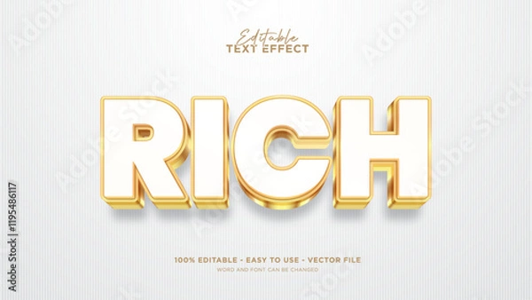 Fototapeta Golden text effect, editable luxury text style effect